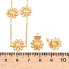304 Stainless Steel Flower Link Chain Necklaces & Stud Earrings SJEW-Z005-01G-5