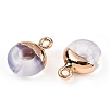 Synthetic Opalite Flat Round/Donut Charms G-I347-18-3