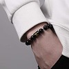 Adjustable Natural Tiger Eye and Glass Beaded Braided Bead Bracelets for Men Women FS-WGD7D76-01-1