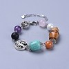 Mixed Gemstone Beads Bracelets BJEW-JB04231-2