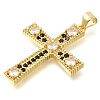 Brass Pave Clear Cubic Zirconia Pendants KK-M101-05G-03-2