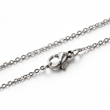 Tarnish Resistant Classic Plain 304 Stainless Steel Mens Womens Cable Chain Necklaces STAS-M174-025P