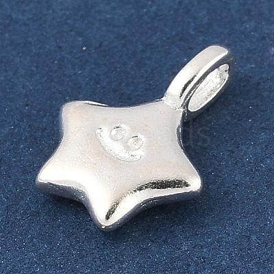 925 Sterling Silver Smiling Face Star Charms STER-R013-05S-1