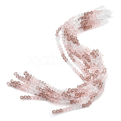 Transparent Gradient Color Glass Beads Strands GLAA-F131-01B-04-1