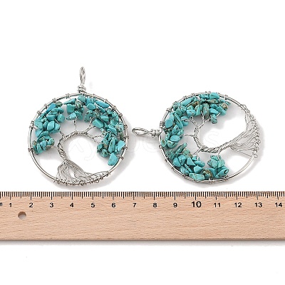 Natural Turquoise Big Pendants G-G910-K24-P-1