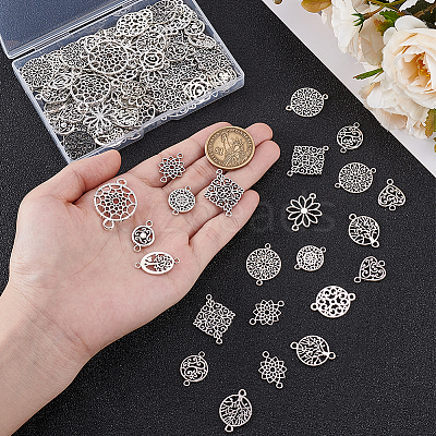 120Pcs 13 Styles Tibetan Style Alloy Links/Connectors Charm Sets TIBE-PH0002-49-1