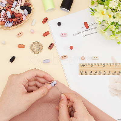 64Pcs 8 Colors Plastic Buttons BUTT-FG0001-36-1