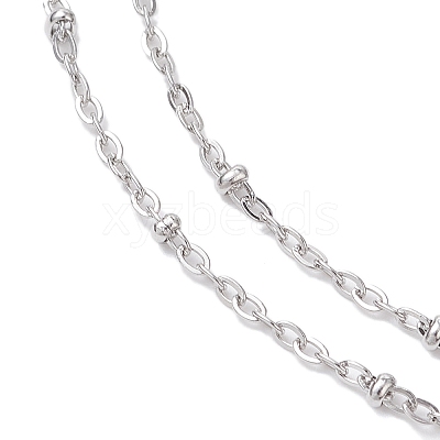 304 Stainless Steel Virgin Cross Pendant Rosary Bead Necklaces NJEW-JN05416-1