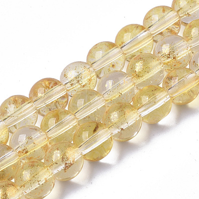 Transparent Spray Painted Glass Bead Strands GLAA-N035-03B-B08-1