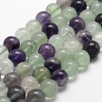 Natural Fluorite Bead Strands G-G735-24-6mm-AB+-1