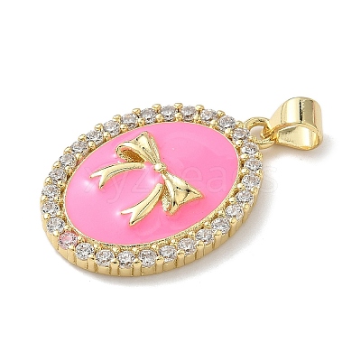 Brass Micro Pave Cubic Zirconia Enamel Pendants KK-L239-044G-1