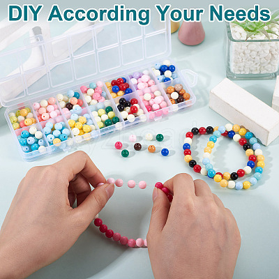 252Pcs 14 Colors Opaque Acrylic Beads SACR-TA0001-49-1