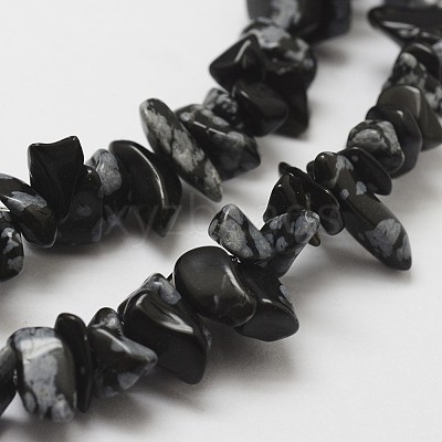 Natural Snowflake Obsidian Beads Strands X-G-F328-10-1