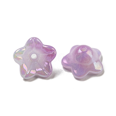 Iridescent Acrylic Bead Caps OACR-C021-08F-1