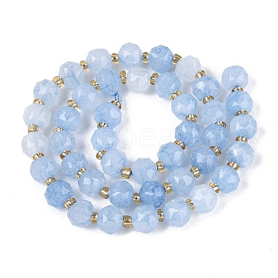 Ombre Effect Dyed Transparent Crackle Glass Beads Strands GLAA-Q111-8MM-01-1