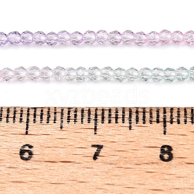 Transparent Gradient Color Glass Beads Strands GLAA-G101-2mm-18-1