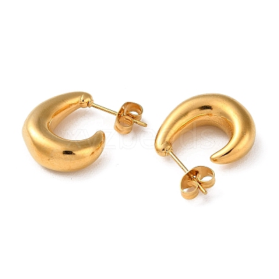 Ion Plating(IP) 304 Stainless Steel Teardrop Stud Earrings EJEW-H127-07G-1