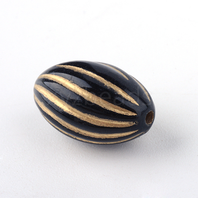 Oval Plating Acrylic Beads PACR-Q102-128B-1