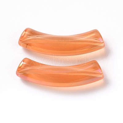 UV Plating Transparent Rainbow Iridescent Acrylic Beads OACR-A016-01B-1