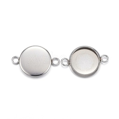 Tarnish Resistant 304 Stainless Steel Cabochon Connector Settings STAS-G127-14-10mm-P-1