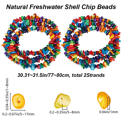 2 Strands Natural Freshwater Shell Dyed Beads Strands G-BBC0001-43A-1