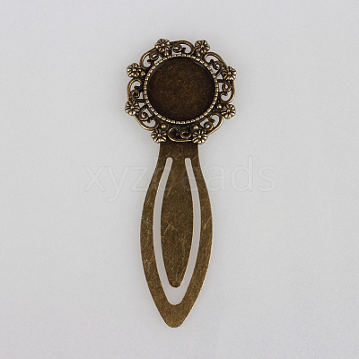 Antique Bronze Iron Bookmark Cabochon Settings X-PALLOY-N0084-03AB-NF-1