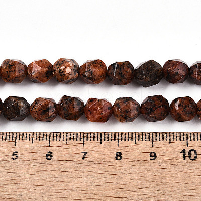 Dyed Natural Sesame Jasper Beads Strands G-T139-8mm-47L-1