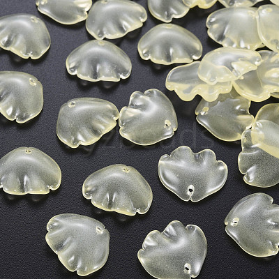 Transparent Baking Paint Imitation Jade Glass Pendants DGLA-Q025-001C-1