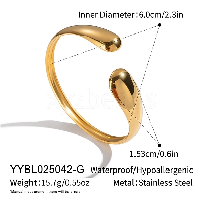 304 Stainless Steel Adjustable Open Cuff Bangles for Women AP4404-1-1