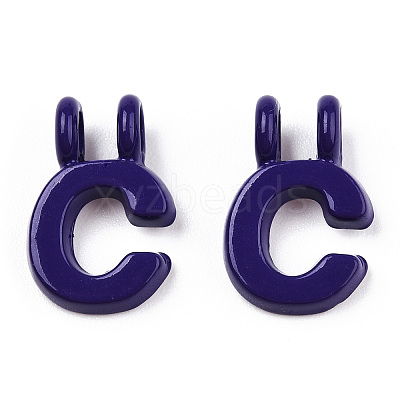 Rack Plating Spray Painted Alloy 2-Loop Link Pendants PALLOY-N176-01C-1