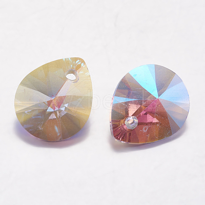 Faceted Glass Rhinestone Pendants RGLA-F053-C-371PS-1