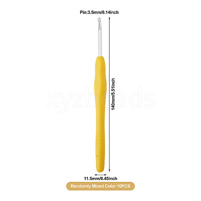 TPR Handle Aluminum Crochet Hook Needles TOOL-TA0001-13D-1
