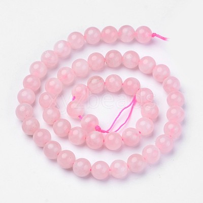 Pink Color Natural Madagascar Rose Quartz Beads Strands G-D809-21-8mm-1