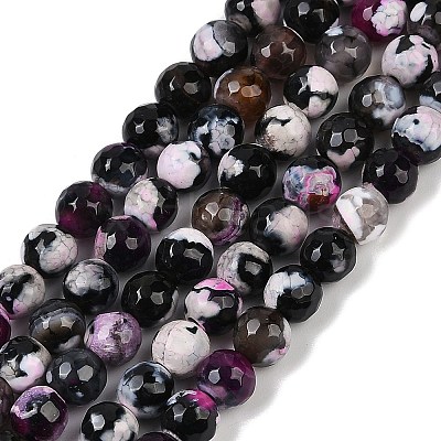 Natural Fire Crackle Agate Beads Strands G-C082-A01-30-1
