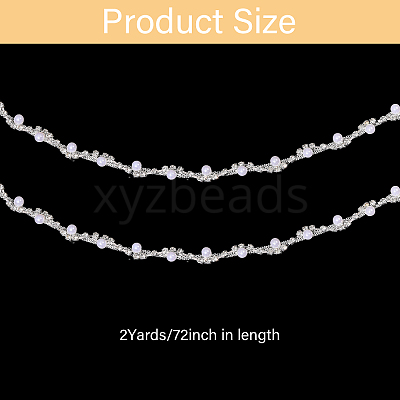 1 Yard Brass Crystal Rhinestone Cup Chain with Imitation Pearl OCOR-GL0001-08B-1