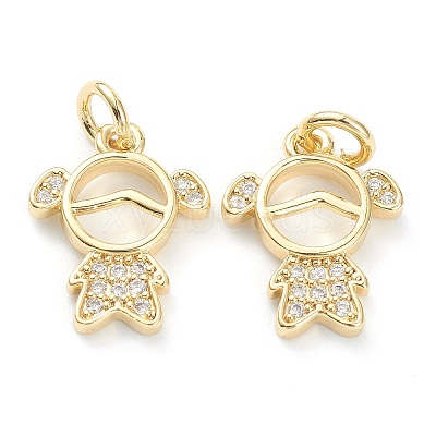 Brass Micro Pave Clear Cubic Zirconia Pendants LS-ZIRC-J041-16B-1