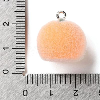 Fruit Theme Flocking Opaque Resin Pendants LS-RESI-D017-04A-P-1