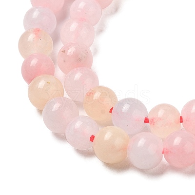 Natural White Jade Imitation Morganite Beads Strands G-I299-F14-8mm-01-1