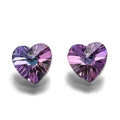 Electroplate Glass Charms G030V10mm-001HE-1