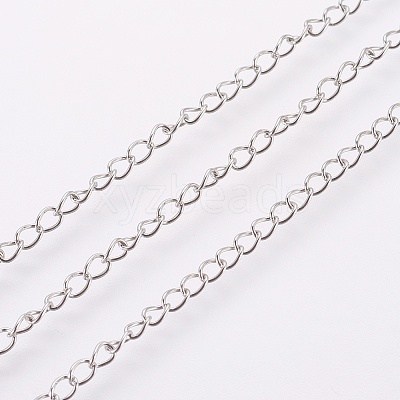 Tarnish Resistant 304 Stainless Steel Curb Chains CHS-F003-17P-A-1