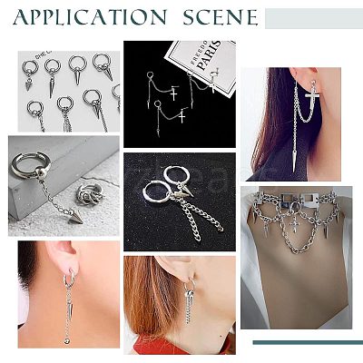 60Pcs 6 Style 304 Stainless Steel Pendants STAS-UN0042-49-1