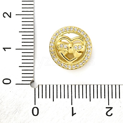 Brass Micro Pave Cubic Zirconia Heart European Beads KK-Z081-17-1