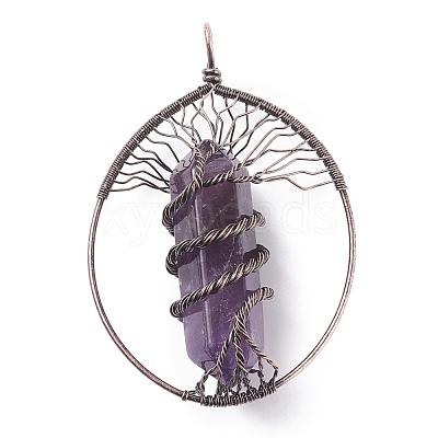 Natural Amethyst Big Pendants G-F702-02R-B-1