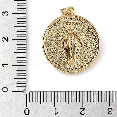 Brass Micro Pave Clear Cubic Zirconia Pendants KK-I712-55A-G-1