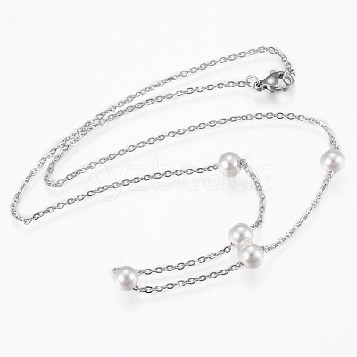 304 Stainless Steel Pendant Necklaces NJEW-G305-01P-1