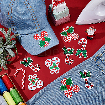 18Pcs 3 Styles Christmas Embroider Thread Iron on/Sew On Patches PATC-NB0001-47-1
