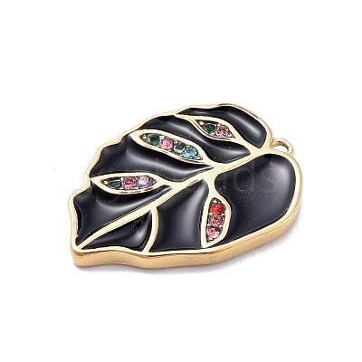 Ion Plating(IP) 304 Stainless Steel Enamel Pendants STAS-E187-11G-1