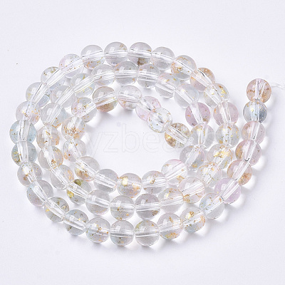 Transparent Spray Painted Glass Bead Strands GLAA-N035-03B-B07-1