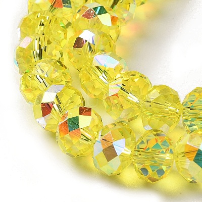 AB Color Plated Transparent Electroplate Beads Strands EGLA-H104-06C-1