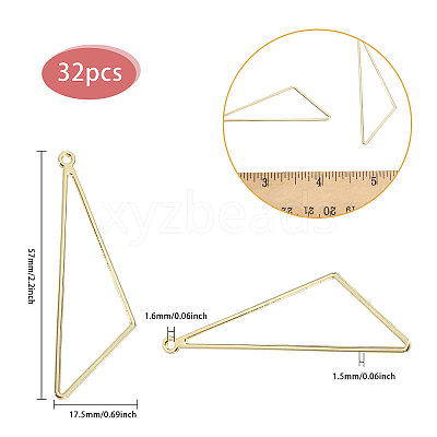 32Pcs Alloy Open Back Bezel Big Pendants PALLOY-CA0008-40-1
